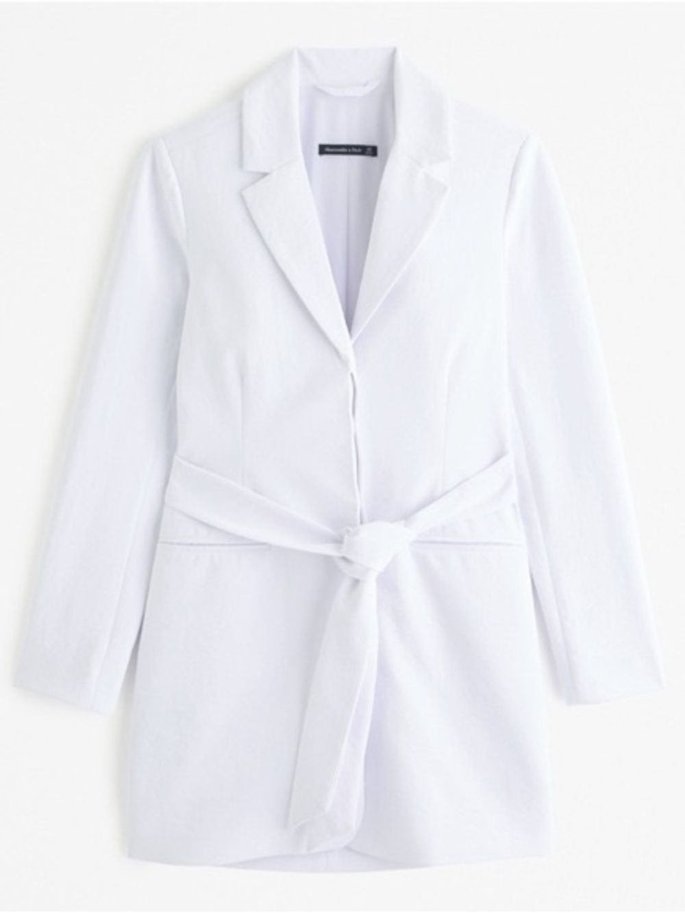 Abercrombie & Fitch White Belted Blazer Mini Dress Size LP NWT Tailored Wrap
